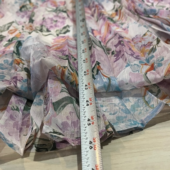 Anthropologie Easel Ruffle Chiffon Floral layered Tie Wrap Dress Size Large. NWT - Picture 13 of 15